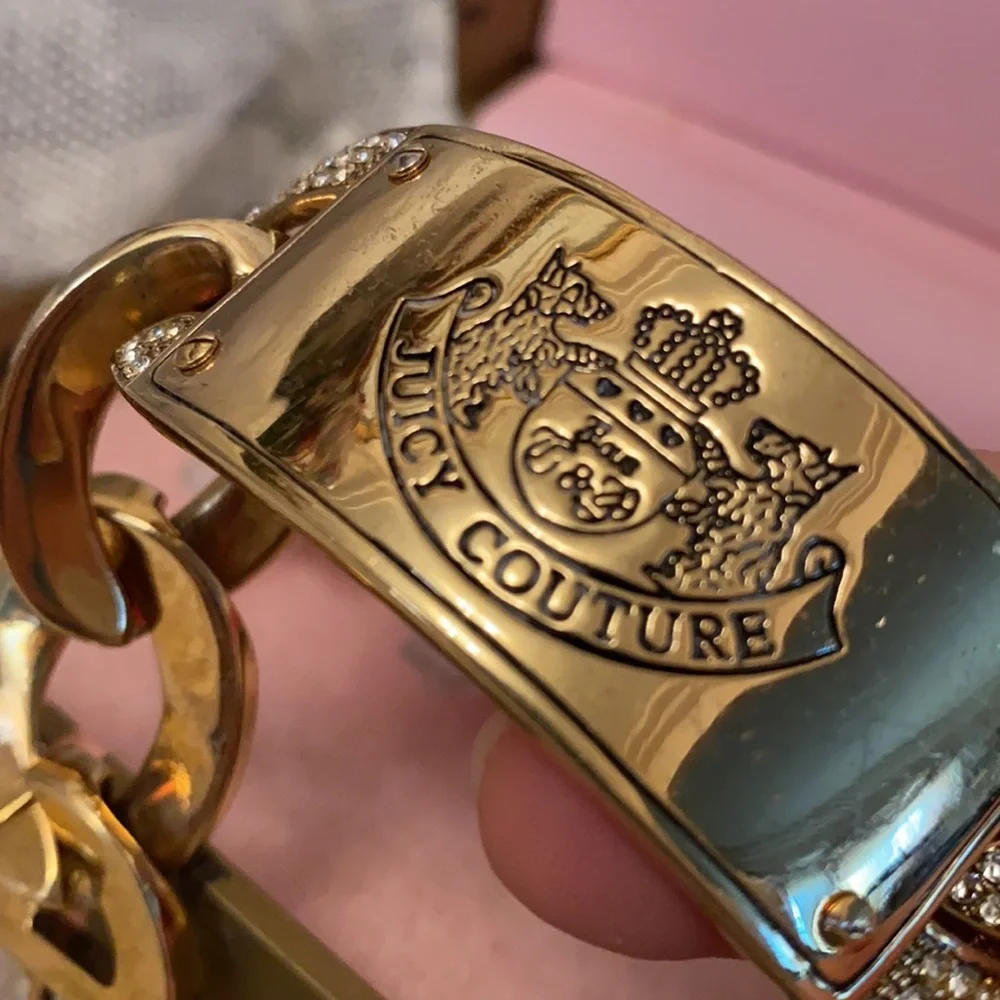 Juicy Couture PAVE SCOTTIE DOG COLLAR SWAROVSKI CRYSTALS CHUNKY LINK ID BRACELET